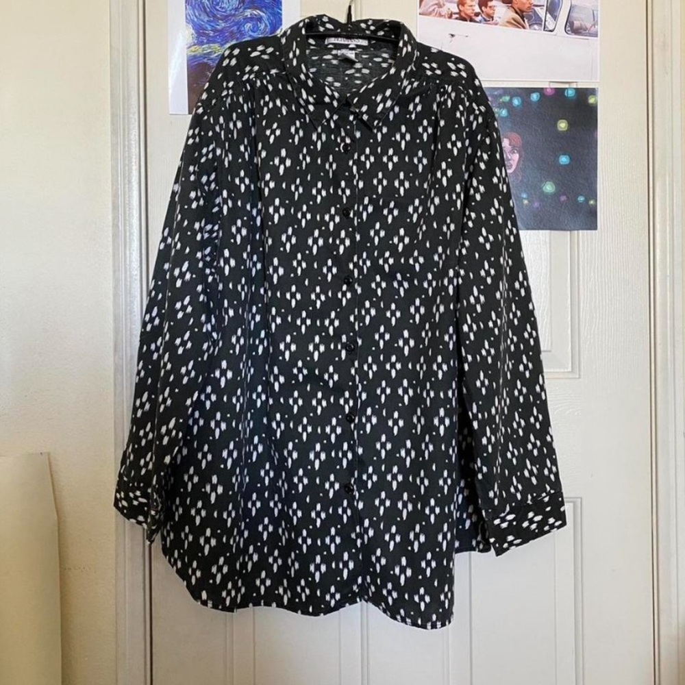 Fun Black And White Pattern Button Down - image 4
